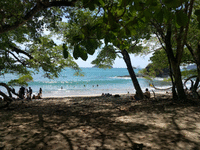 Première plage que l'on croise dans le parc Manuel Antonio.